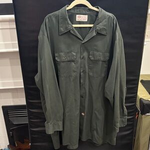 Dickies Olive Green Button Down Shirt